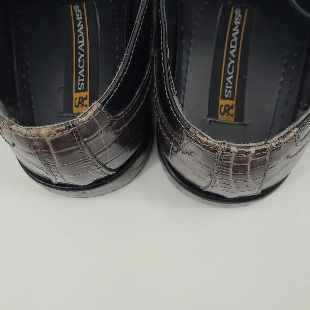 Vintage‎ Stacy Adams Croc Lace Up Loafers Men's Size 10